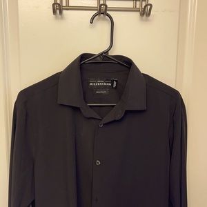 Black long sleeve men’s performance dress shirt